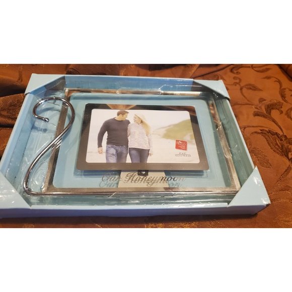 Russ Our Honeymoon Chrome 4x6 Inset Picture Frame - Picture 1 of 4